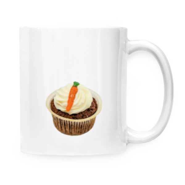 Hrnek malý bílý s potiskem Mrkvový cupcake - hrnek